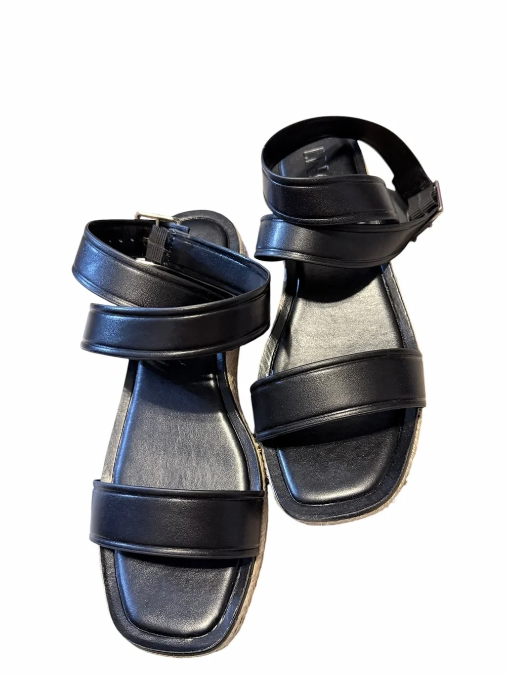 🌟🌼NIB INC International Concept Havilahp Black Tan Wedge Flatform Women Sandals